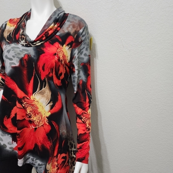 Boston Proper Hankerchief Hem Print Tunic Size M - Picture 8 of 13